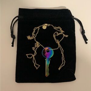 *RELIST* The Giving Keys Gold/Chrome “Bold” Key Necklace
